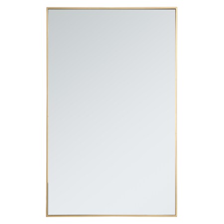 Metal Frame Rectangle Mirror 30 Inch In Brass